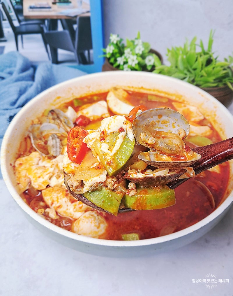 정호영셰프 순두부찌개 황금레시피 식당 바지락 순두부찌개 끓이는법