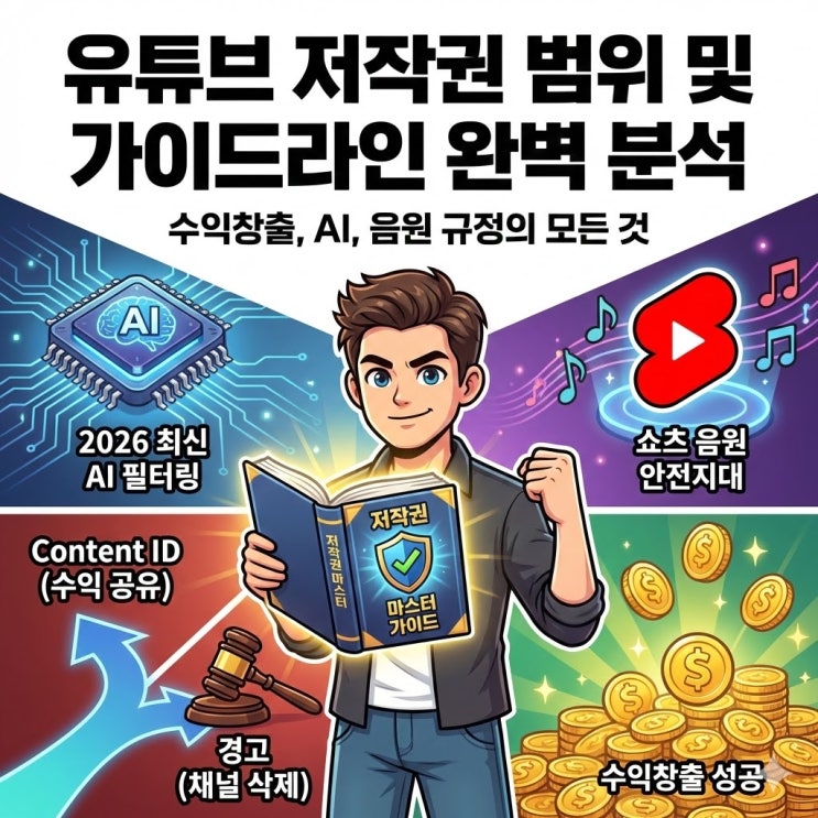  2026년 최신 유튜브 저작권 피하는 법 완벽 정리: 수익창출과 저작권 경고(Strike)의 모든 것