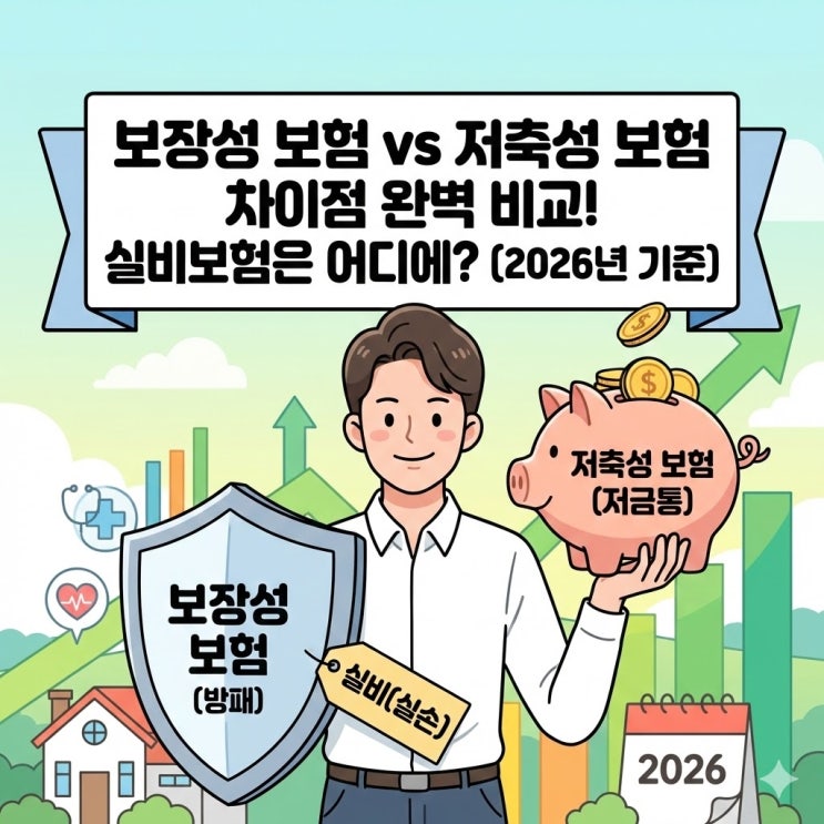  보장성 보험 저축성 보험 차이점 완벽 비교! 실비보험은 어디에? (2026년 기준)