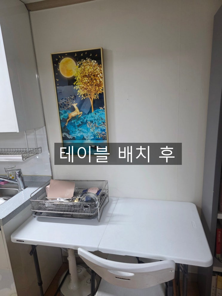  라이프타임 접이식 테이블 활용 후기｜주방 식기건조대 보조 테이블 사용기