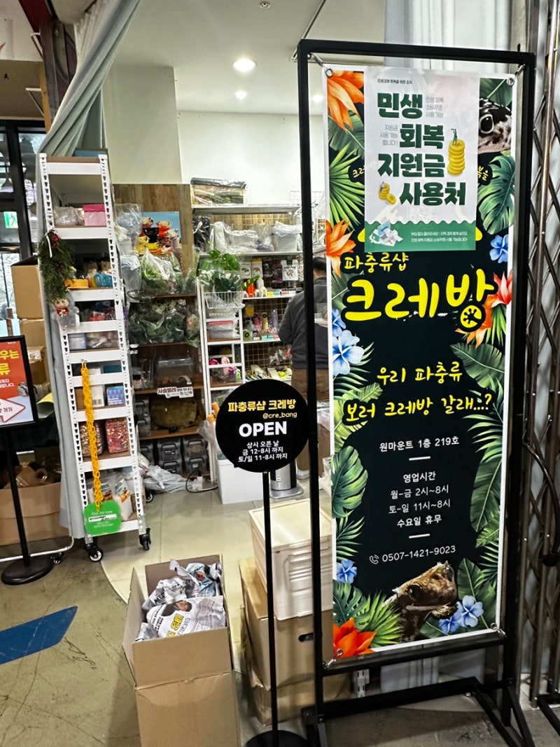 일산 원마운트 파충류샵 크레방 크레스티드게코·레오파드게코 분양 및 사육용품 방문