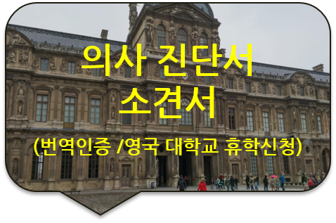 영국 글래스고 대학교 휴학신청, '의사 진단서'/ '소견서' 번역인증 [청담/논현/성수/압구정 번역]
