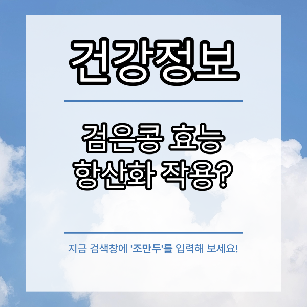 검은콩효능 알고 드세요, 검은콩가루 효능까지!