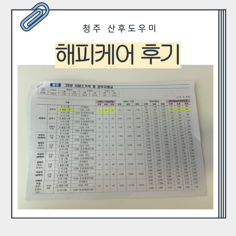 청주 오창 산후도우미 해피케어 이용한 솔직 후기