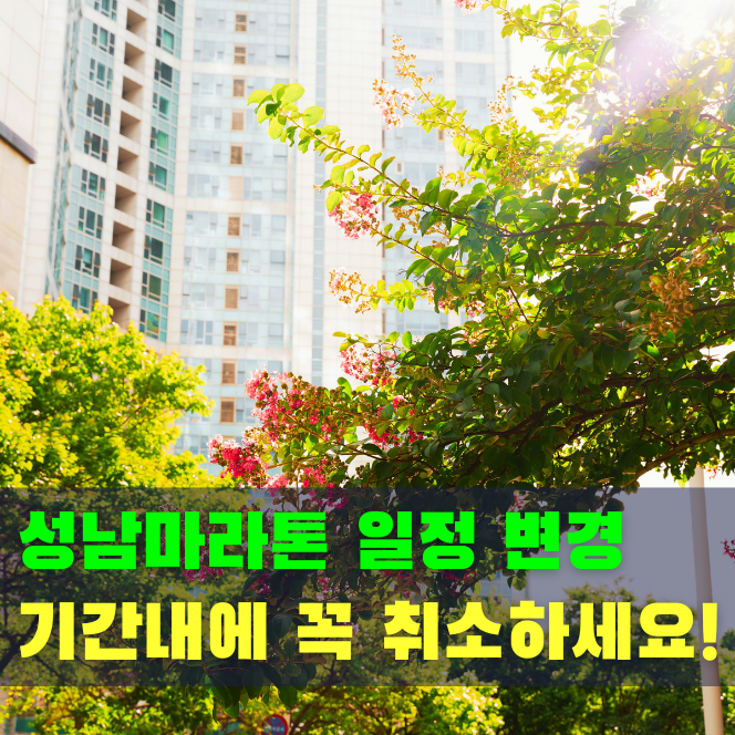  2026 성남 마라톤 일정 변경, 취소 방법 및 환불 기간 정리