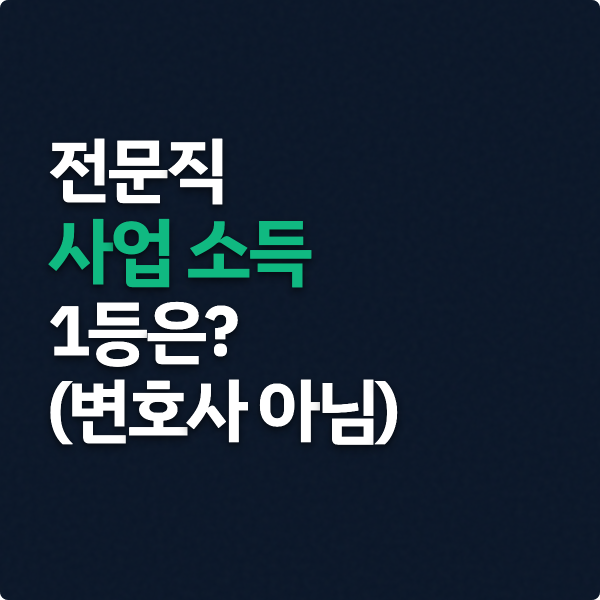  전문직 사업 소득 순위,  평균 소득 1억 2천만원?