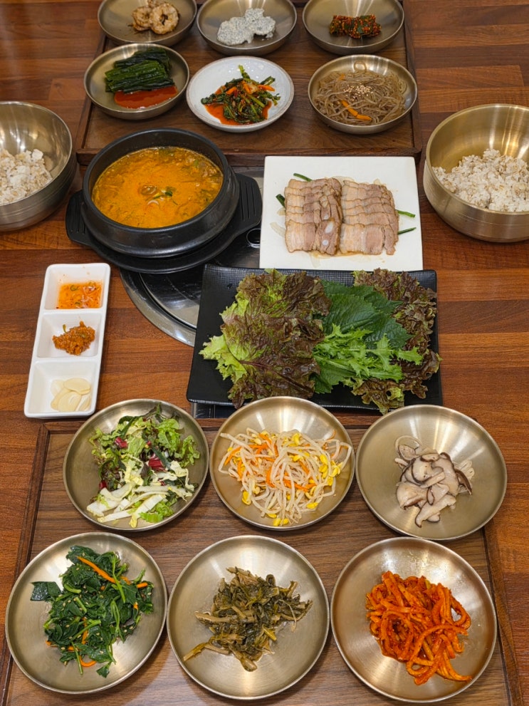  곤지암 맛집 경기 광주 한정식 청보보리밥 본점 청국장과 수육이 맛있는 한상차림