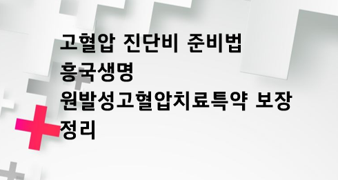 고혈압 진단비 준비법 흥국생명 원발성고혈압치료특약 보장 정리