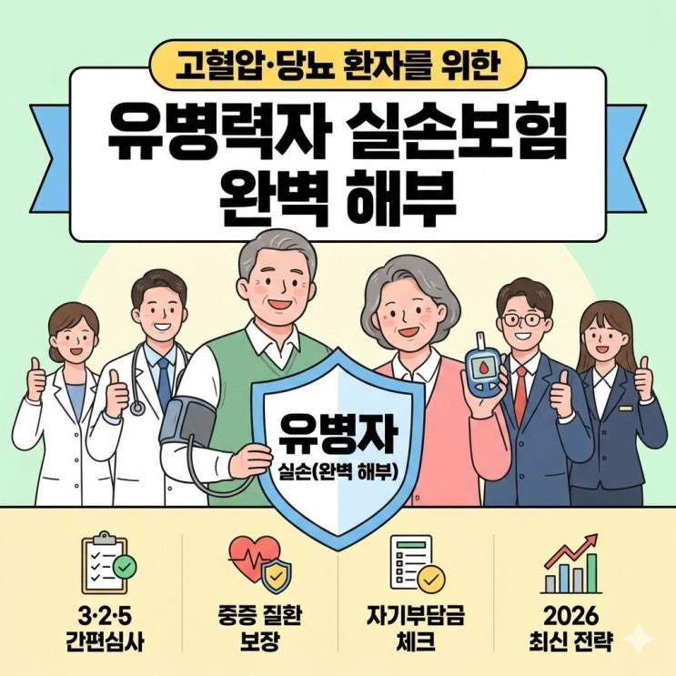  2026년 최신 고혈압·당뇨 환자를 위한 유병력자 실손보험 가입 조건 완벽 가이드