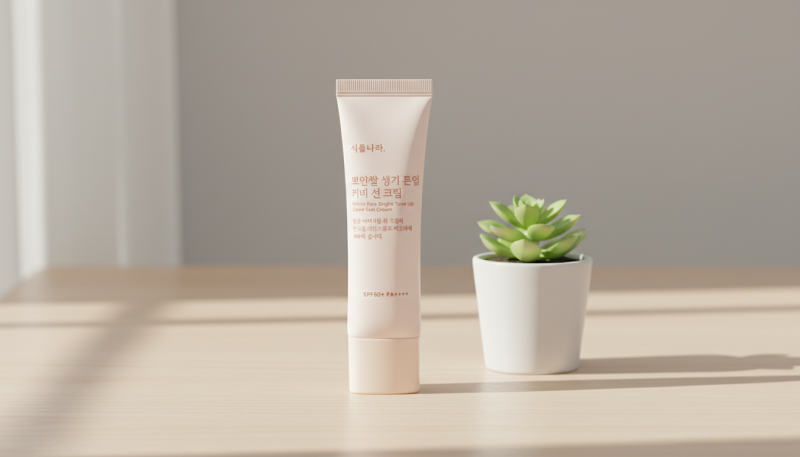 식물나라 뽀얀쌀 생기 톤업 커버 선크림 50ml SPF50+ PA++++ 사용 후기