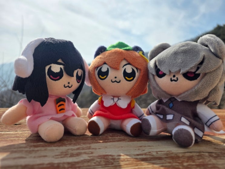  동방 프로젝트 - 타이토 Bkub(오카와 부쿠부) 첸, 이나바 테위, 나즈린 마스코트 봉제인형 키링 / TAITO 東方project 大川 ぶくぶ ぬいぐるみ, 퉤에엣 인형