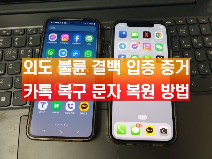  외도 불륜 결백 입증 증거 포렌식 카톡 복구 문자 복원 방법