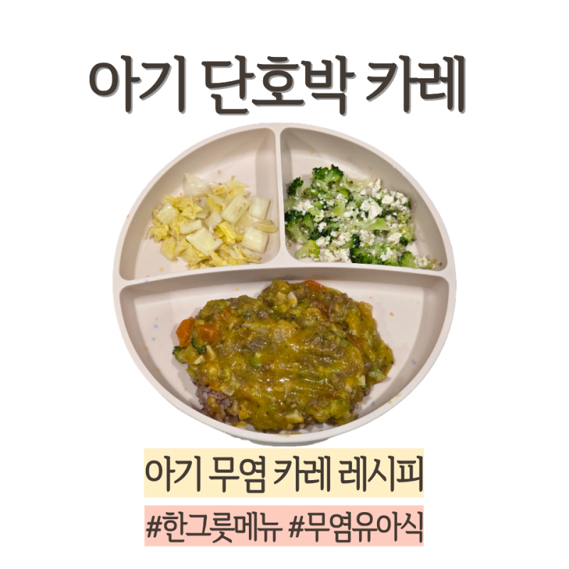 아기 단호박 카레 레시피 무염 유아식 한그릇 메뉴