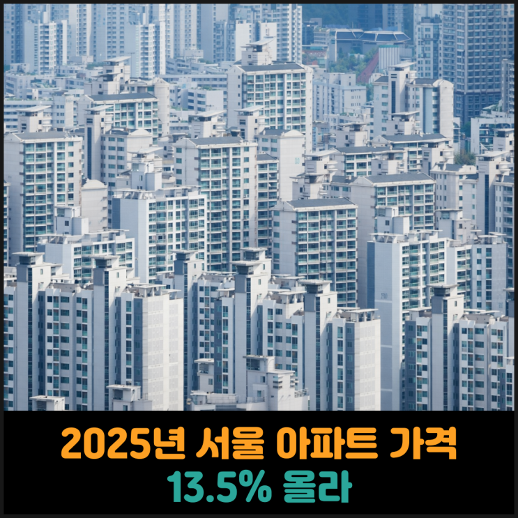  2025년 서울 아파트 가격 13.5% 올라