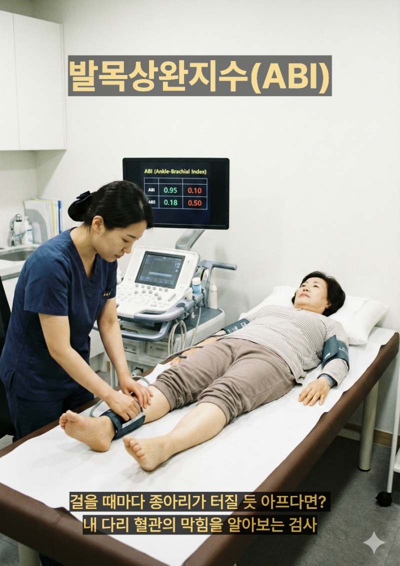 발목상완지수(ABI) _ 걸을 때마다 종아리가 터질 듯 아프다면? 내 다리 혈관의 막힘을 알아보....