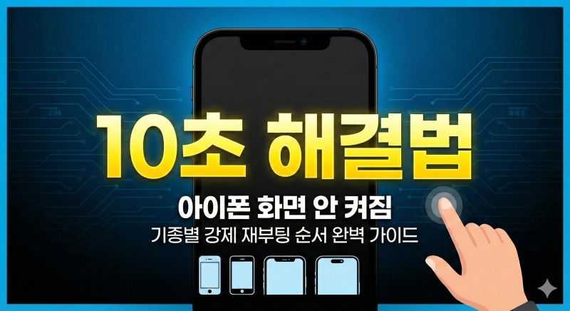 아이폰 화면 안 켜짐 10초 해결법: 기종별 강제 재부팅 순서 완벽 가이드
