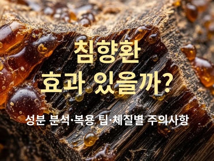  침향환 효과 있을까? 성분 분석·복용 팁·체질별 주의 사항