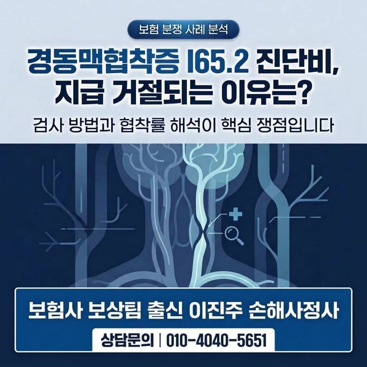  경동맥 협착증 Carotid artery stenosis I652 진단비 분쟁 원인과 솔루션