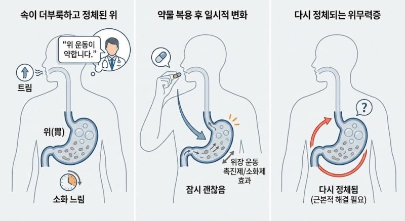 위무력증, 짜내지 못하는 위가 아니라 나가지 못하는 위다