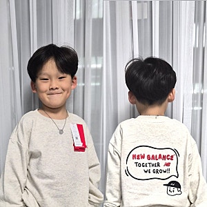 뉴발란스키즈 일러스트맨투맨셋업 오트밀(140) / 740 그레이 후기 ⚈͒◡⚈͒