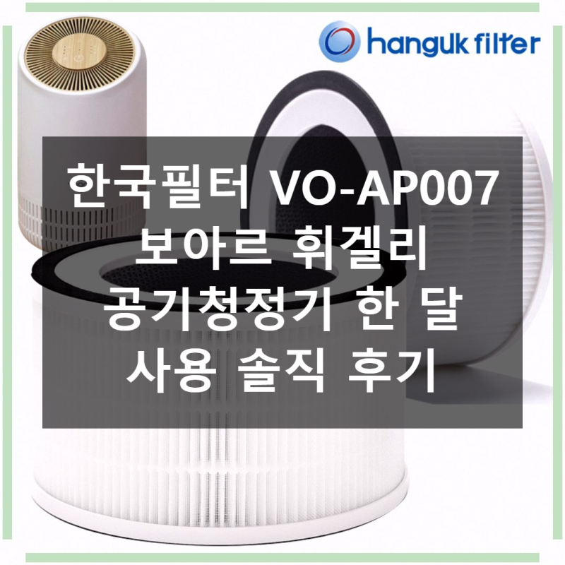 한국필터 VO-AP007 보아르 휘겔리 공기청정기 한 달 사용 후기