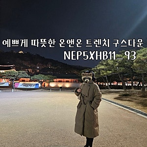 추운날씨에도 멋지게 따뜻한 온앤온 트렌치 구스다운 패딩 코트(NEP5XHB11_93) 내돈내산 구매 추....