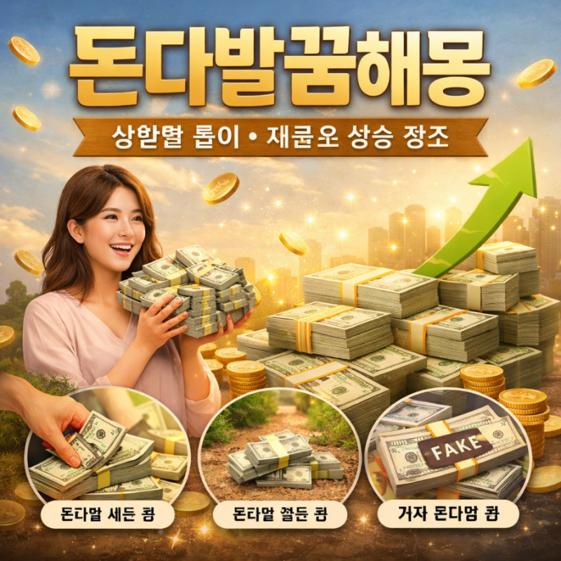 돈다발꿈해몽 상황별 풀이 재물운 상승 징조