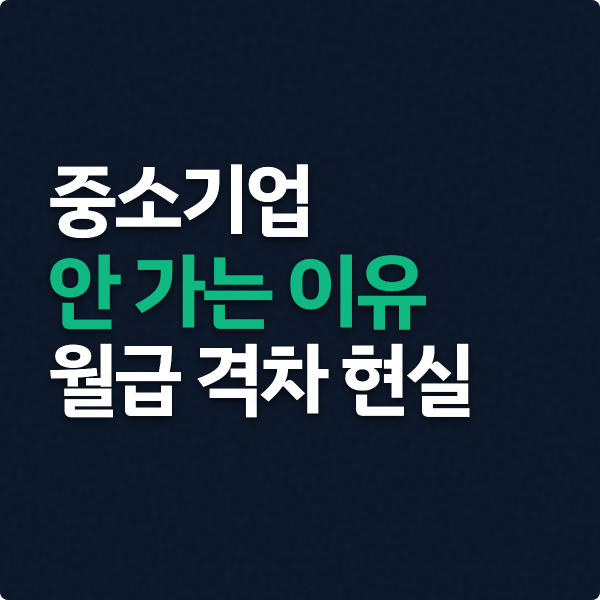  중소기업 안 가는 이유, 대기업 월급 격차 현실