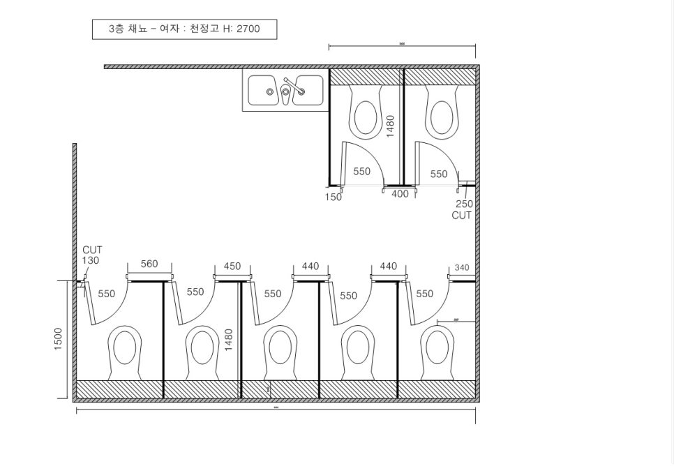 인천 건강공단 1~7층 공공기관 화장실 큐비클 시공 사례 동화큐비클