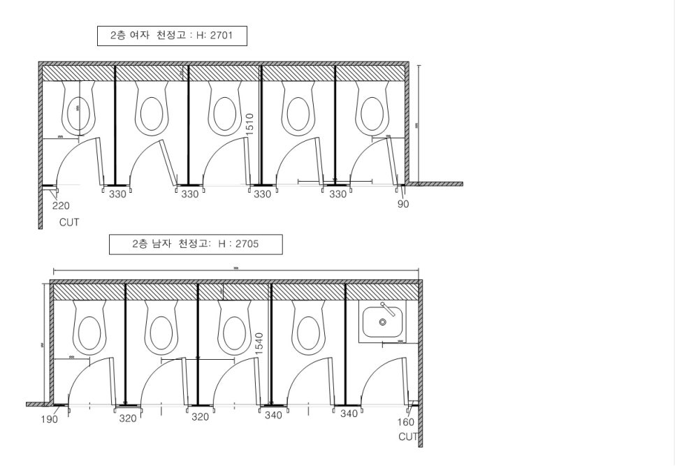 인천 건강공단 1~7층 공공기관 화장실 큐비클 시공 사례 동화큐비클