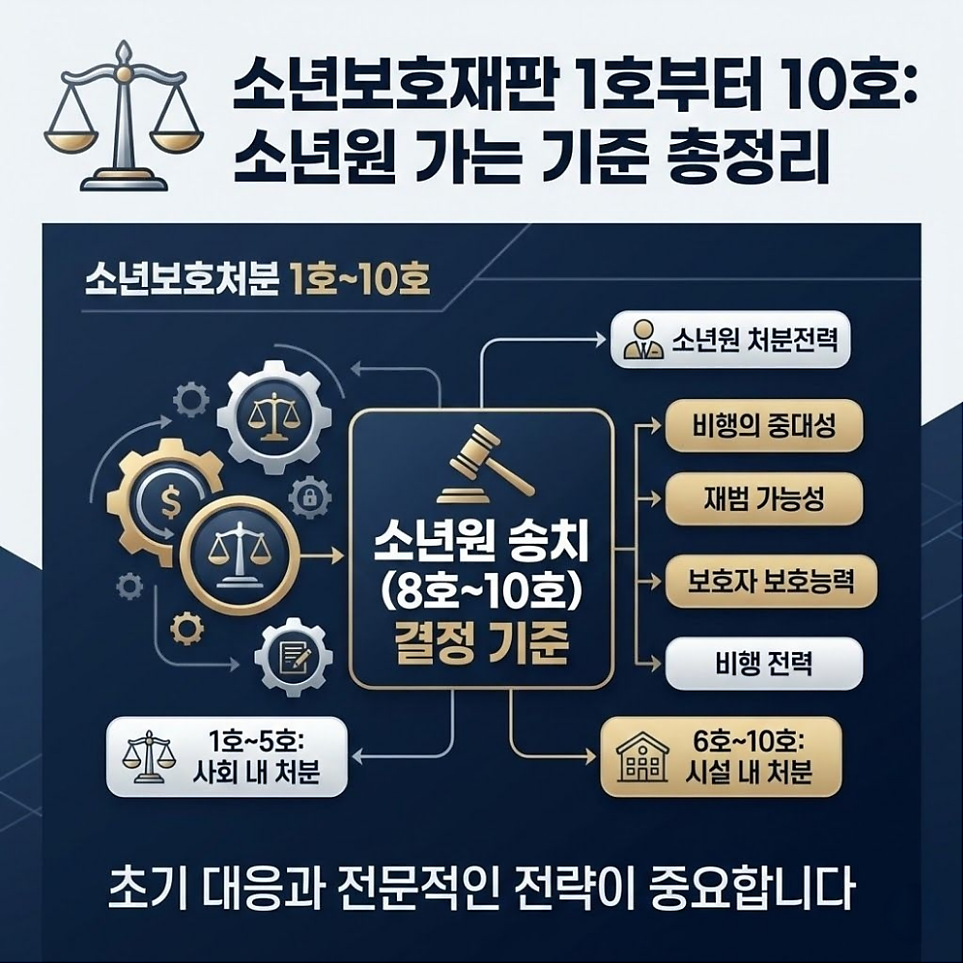 소년원가는기준은 소년보호재판 1호 부터 10호까지