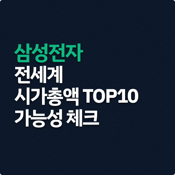  삼성전자 글로벌 시총 TOP10 가능성 체크