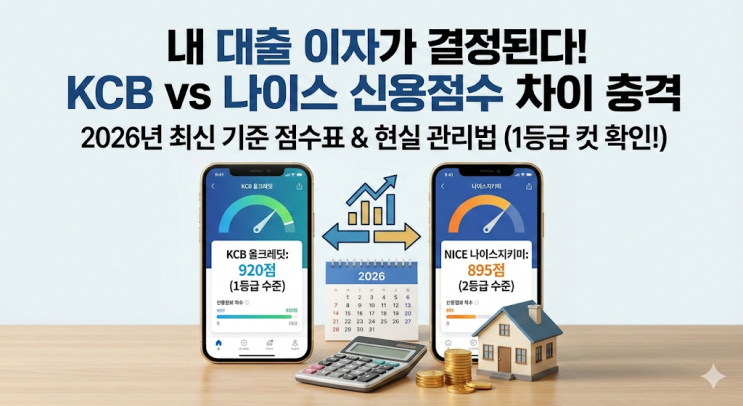 2026년 KCB 나이스 신용점수표 비교 확인법, 현실 신용관리 후기