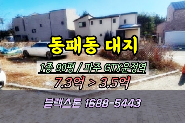  동패동 토지 경매 GTX 운정역 대지 100평