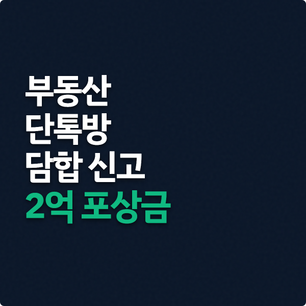  부동산 단톡방 담합 신고 포상금 2억 기준 정리
