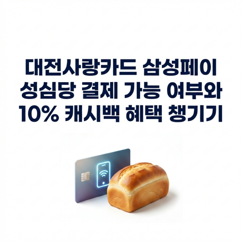 대전사랑카드 삼성페이 성심당 결제 가능 여부와 10% 캐시백 혜택 챙기기
