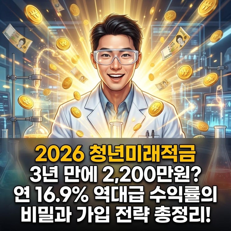  2026 청년미래적금 3년 만에 2,200만원? 연 16.9% 역대급 수익률의 비밀과 가입 전략 총정리!