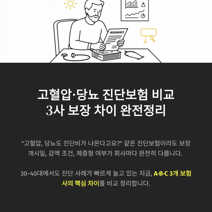  고혈압·당뇨 진단비 보험 비교｜대상포진·통풍까지 3사 보장 차이 완전정리