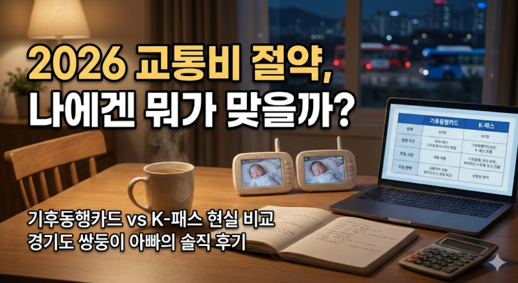 2026년 기후동행카드 K패스 혜택 비교 및 신청 방법, 경기도 출퇴근 30대 아빠의 현실 교통비 절약 후기