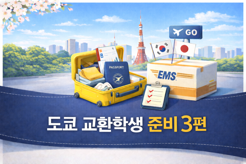 [일본 도쿄 주오대 교환학생] 준비 3편 (도일 준비,출국 준비,국제 택배 EMS,中央大学,츄오대,20....