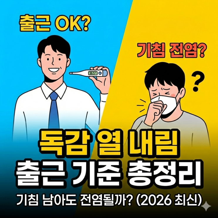  독감 열 내렸는데 출근해도 될까요? 기침 남았을 때 전염성 기준 총정리