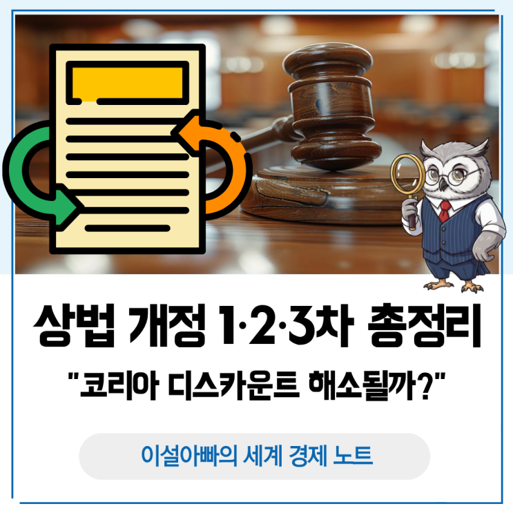  상법 개정 1차·2차·3차 총정리: 자사주 소각 의무화로 코리아 디스카운트 해소될까?