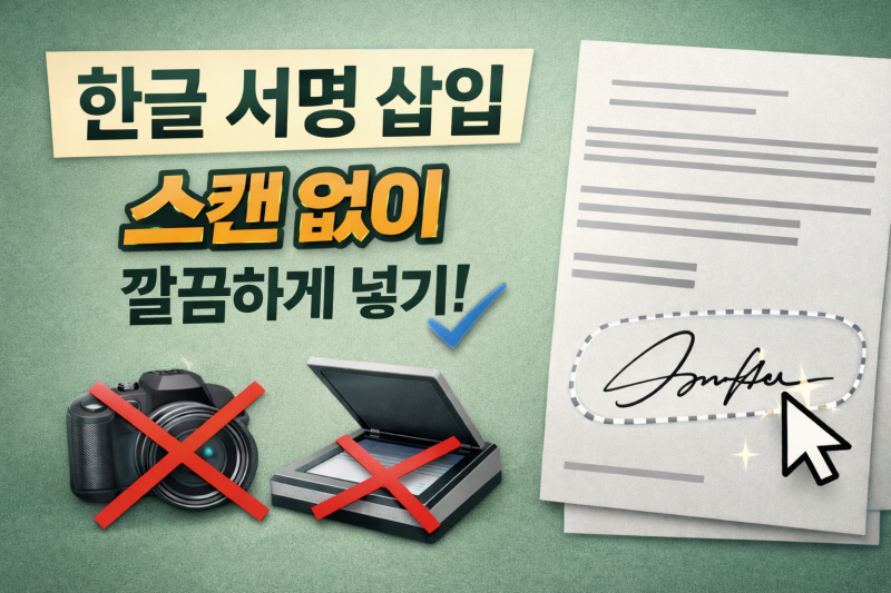 한글 서명 삽입, 스캔 없이 깔끔하게 넣기
