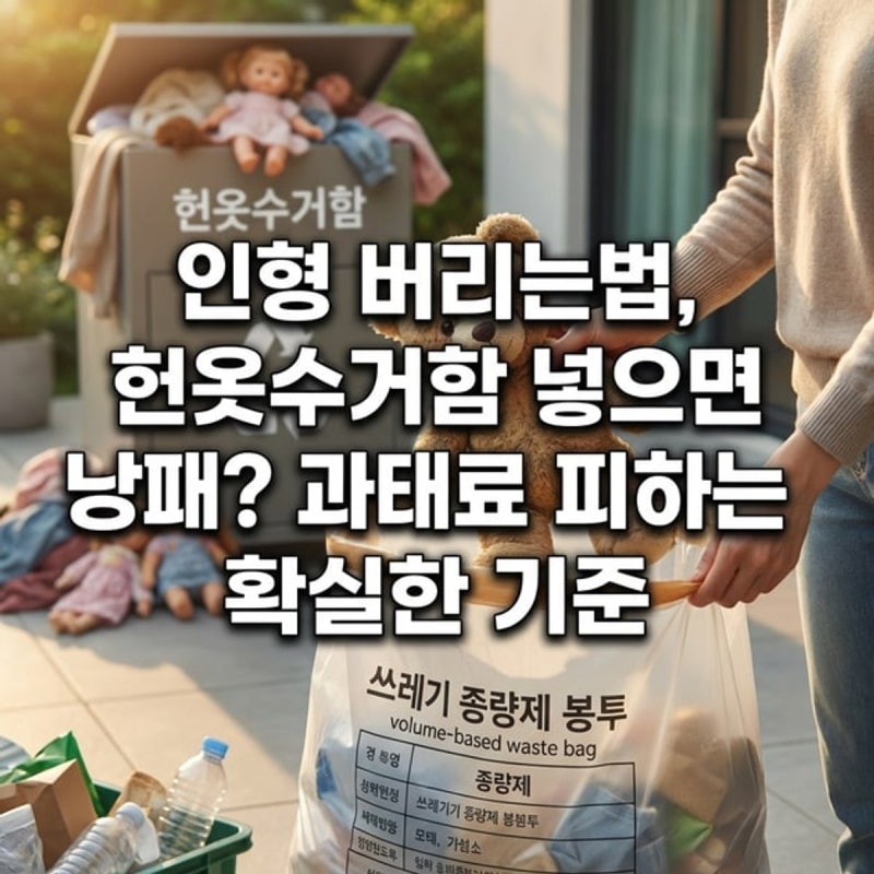 인형 버리는법, 헌옷수거함 넣으면 낭패? 과태료 피하는 확실한 기준