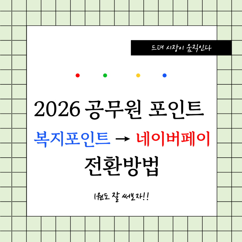 공무원 복지포인트 네이버페이 전환 방법 및 사용처 꿀팁