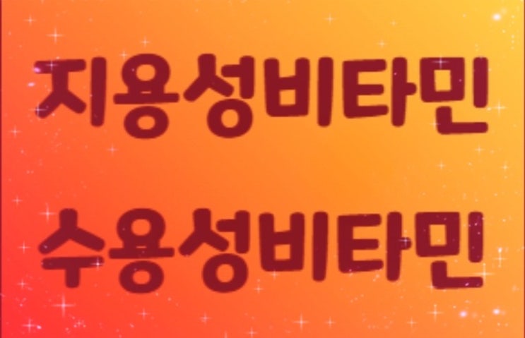  지용성 vs 수용성 비타민의 종류별 효능 총정리