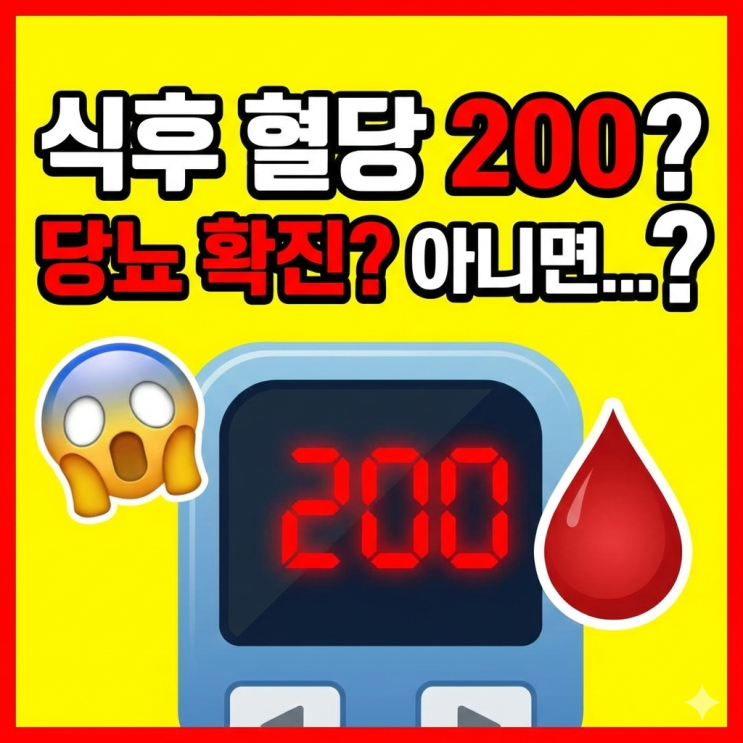  식후 혈당 200이면 당뇨인가요? 위험 수치 기준 총정리