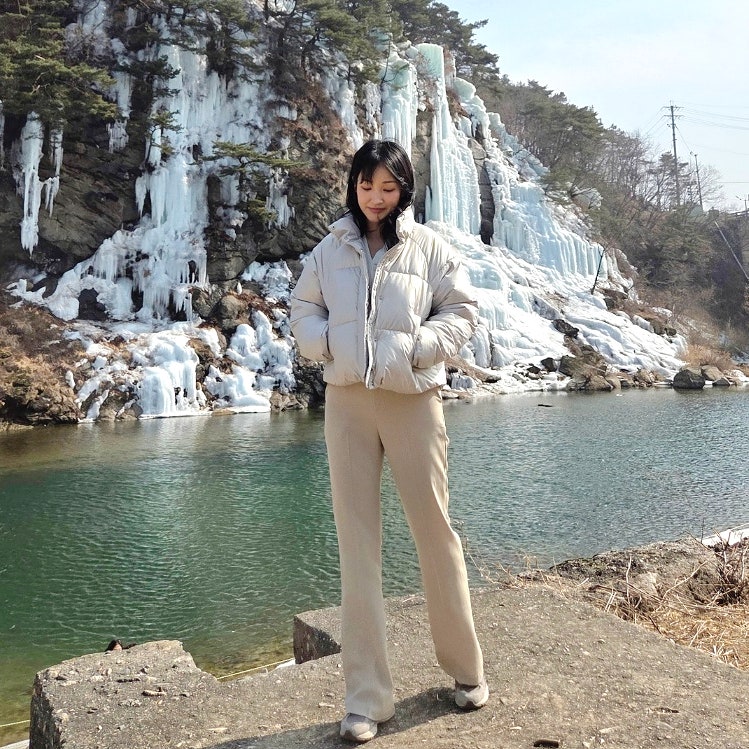 스파오 푸퍼 패딩  글로시실버 숏패딩 사이즈후기 +할인받기