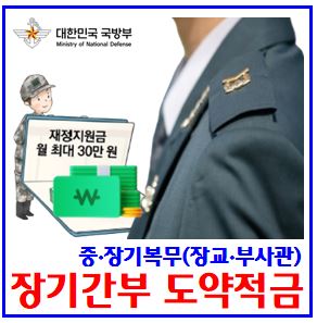  장기간부 도약적금 가입대상 (ft. 재정지원금 월 최대 30만원) : 기간한, 중장기복무, 장교부사관, 신청방법, 정부매칭, 만기, 계좌개설, 은행이자, 군무원, 군인공제회