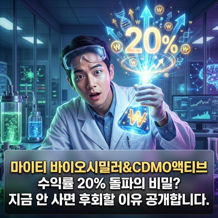  마이티 바이오시밀러&CDMO액티브 수익률 20% 돌파의 비밀? 지금 안 사면 후회할 이유 공개합니다.